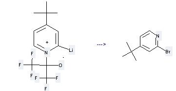 Pyridine, 2-bromo-4-(1,1-dimethylethyl)- can be prepared by C12H12F6LiNO. 